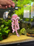 Crochet jelly fish keychain